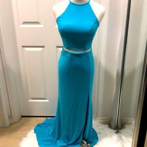 Sheri Hill Turquoise Prom Dress